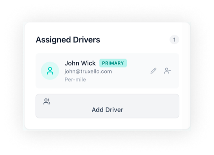 Assigned Drivers panel